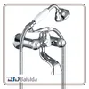 Bath Shower Faucet Mixer Chromed Double Handle Brass Wall Mounted