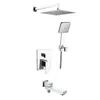 Bathroom Concealed Wall Mounted Rainfall Shower System Faucet Set