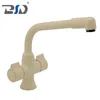 Beige Kitchen Sink Mixer Brass Bathroom Single Handle Faucet Tap