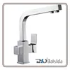Brass Brushed Nickel Tri-Flow Dual Handles 3 Way Kitchen Faucet