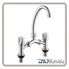 Brass Chrome Water Faucet Two Handles Kitchen Sink Mixer Faucets