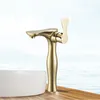 Brass Extended Single Handle High Neck Bathroom Basin Faucet Mixer
