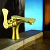 Brass Single Handle Golden Basin Mixer Bathroom Basin Faucet Gold