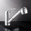 Brass Spring Single Handle Pull out Kitchen Basin Sink Faucet