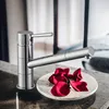 Brass Turnable Spout Chrome Kitchen Sink Mixer Single Handle