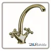 Bronze Dual Lever Deck Mounted Kitchen Sink Mixer Kitchen Faucets
