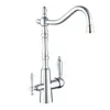 Brushed Nickel Three Way Drinking Water Faucet with One Aerator