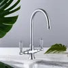 Ceramics Handle Chrome Hot/Cold Spout Bathroom Brass Basin Sink Faucet Mixer Tap