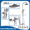 Chrome Bathroom Bath Rainfall Shower Head Brass Shower Set