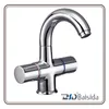 Chrome Brass Waterfall Bathroom Basin Faucet with Double Handle Hole
