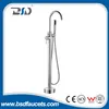 Chrome Freestanding Bath Tub Hand Held Shower Faucet Floor Mount