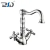 Chrome Polished Classic Dual Handle Copper Alloy Kitchen Faucet