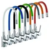 Colorful Flexible Spout Gooseneck Deck Mounted Kitchen Faucet