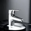 Contemporary Brass Single Handle Lavatory Faucet with Chrome