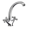 Cross Handle Brass Bronze Kitchen Sink Faucet with Swiveling Spout