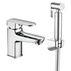 Deck Mounted Chrome Bidet Mixer Faucet with Brass Shattaf