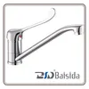 Deck Mounted Chrome Finish Long Handle Brass Kitchen Sink Faucets
