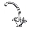 Deck Mounted Single Hole Brass Two Handle Kitchen Mixer