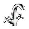 Double Crass Handle Brass Spout Save Water Basin Faucet