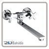 Double Cross Handle Wall Mounted Chrome Bath Shower Faucet
