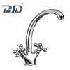 Double Handle Brass Kitchen Sink Faucet in Chrome