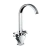 Double Handles High Goose Neck Deck Mounted Sink Mixer