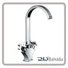 Double Handles Sink Mixer Bathroom Chromed Deck Mount Kitchen Faucet