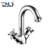 Double Lever Chrome Polished Brass Sink Mixer Kitchen Faucet