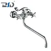 Dual Cross Handle Long Spout Brass Chrome Bath Faucet