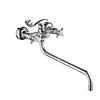 Dual Cross Zinc Handle Brass Spout Bath Shower Faucet