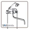 Dual Handle Bathroom Chrome Wall-Mount Traditional Brass Bath Faucet Mixer