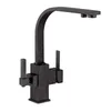 Dual Handle Metal Black Surface Three Drinking Water Faucet