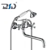 Dual Handles Brass Chrome Plated Cross Lever Bath Shower Faucet