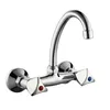 Economic Dual Handles Wall Mounted Basin Sink Faucet