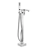 Floor Mounted Square Brass Freestanding Bathtub Faucet Mixer