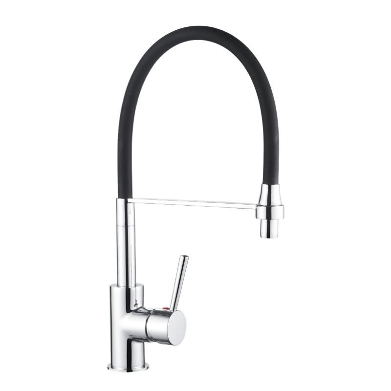Wholesale Chinese Manufacturer Provide Brass Single Lever Silicon Pull Out Kitchen Faucet
