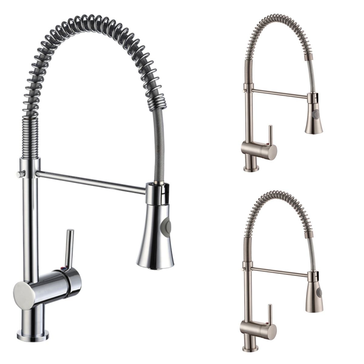 Pull Down Sink Mixer Kitchen Faucets Pull-Out Polished Chrome Brass Kitchen Sink Pull Out Kitchen Faucet