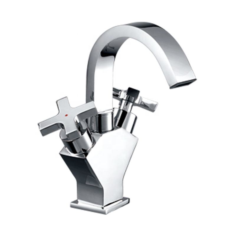 Nice Quality Chrome Deck Mounted Brass Water Basin Mixer Bathroom Dual Handle Basin Faucets