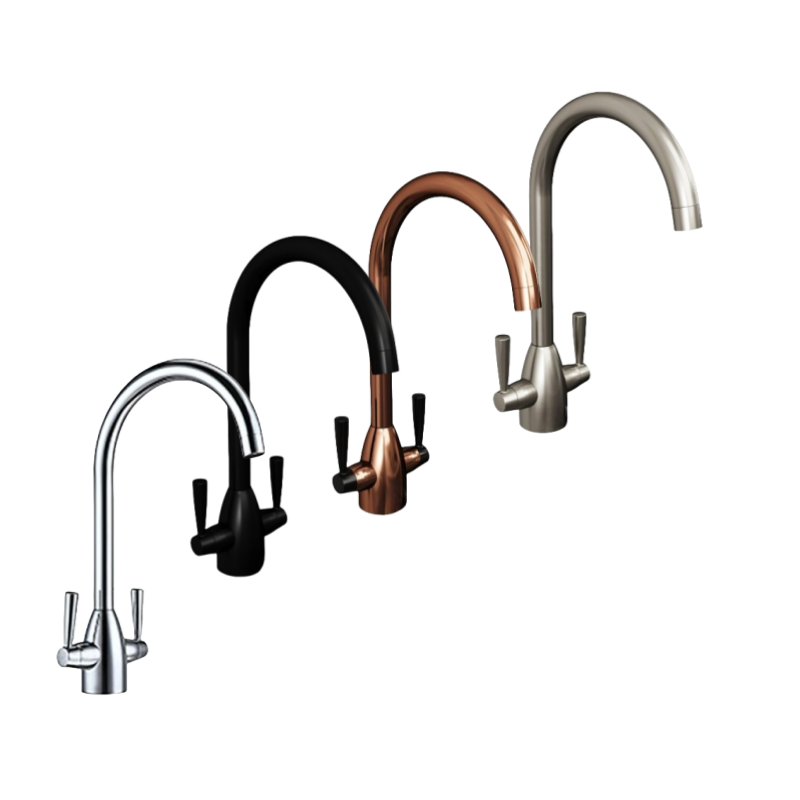 Highlife Brassware Twin Lever Sink Mixer Chrome Plated