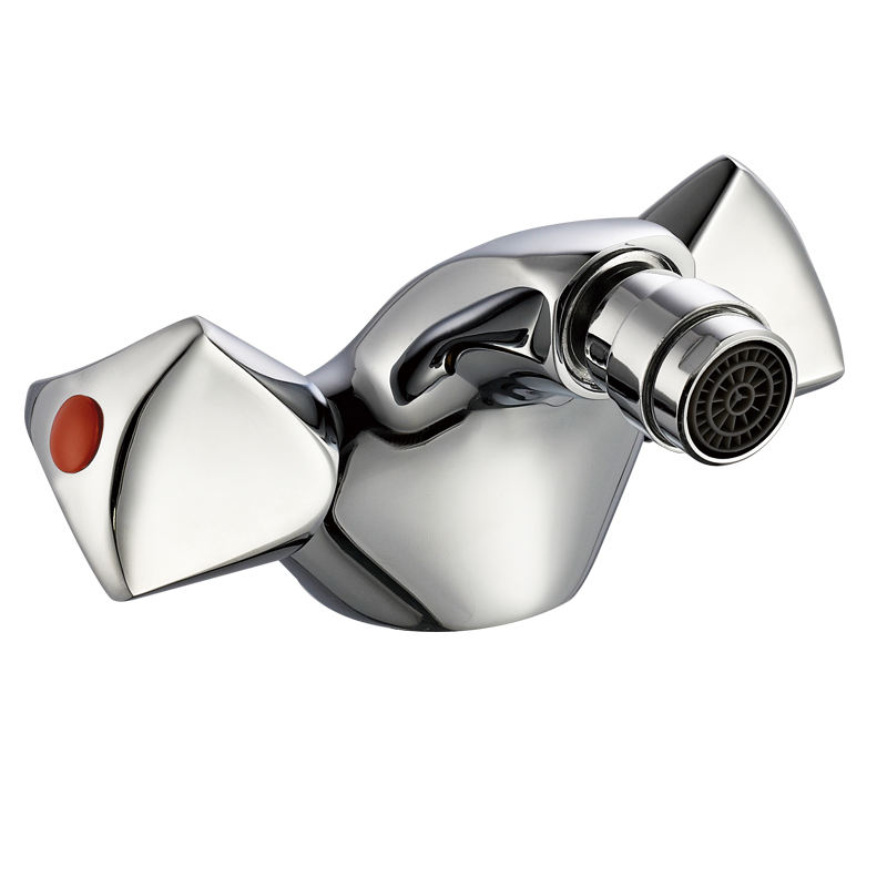 Double Handles Brass Cartridge Brass Bidet Mixer Bathroom Hot Cold Bidet Faucet Chrome Plated
