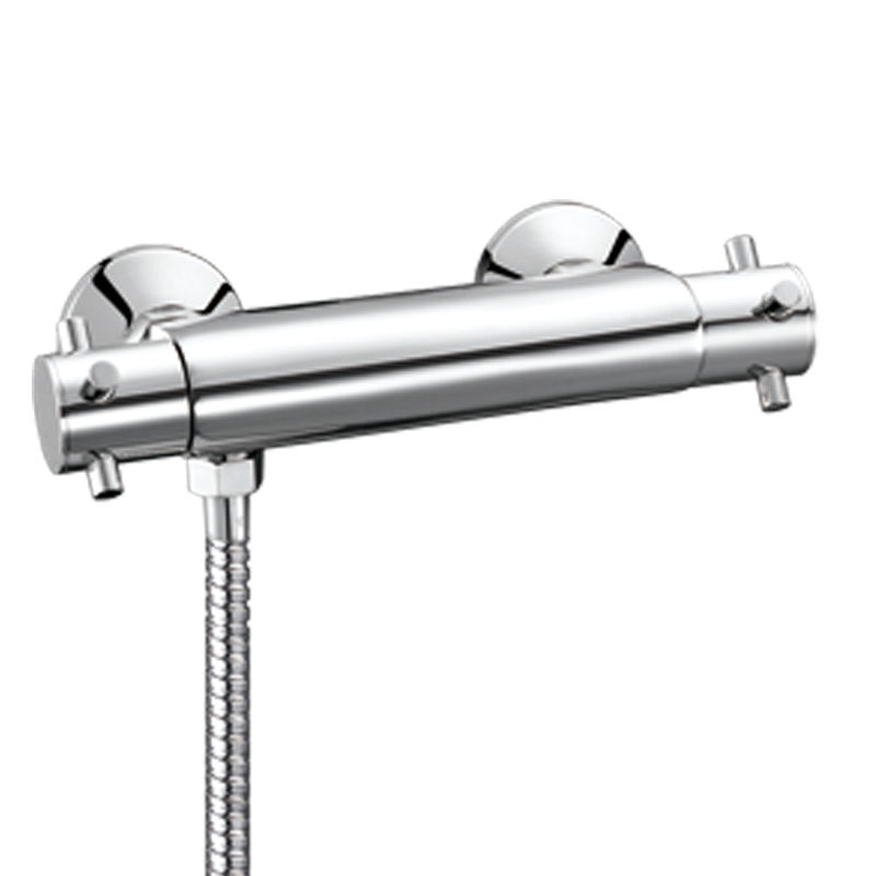 Exposed Smart Wall Mounted Temperature Control Brass  Thermostatic Bar Mixer Bathroom Shower Mixer