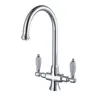 Hot Sale Double Ceramic Handle Brass Kitchen Faucets UK Market