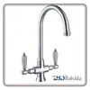 Luxury Chrome Two Handles Kitchen Tap Traditional Sink Monobloc Faucet