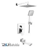 Luxury Concealed 12 Inch Rainfall Shower Faucet with Faceplate Arm