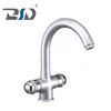 Modern Chrome Brass Kitchen Faucet with Swivel Spout Double Handle