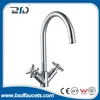 Monobloc Two Cross Handle Brass Chrome Kitchen Tap Mixer Faucet