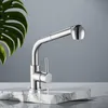 Pull out Kitchen Sink Faucet  Brass Brushed Nickel Finish
