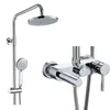 Single Handle Chrome Plated SUS304 Sliding Bar Bathroom Shower Set
