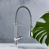 Single Lever Chrome Deck Mounted Brass Pull Down Kitchen Faucet
