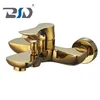 Single Lever Golden Finish Bath Shower Faucet Mixer for Bathroom